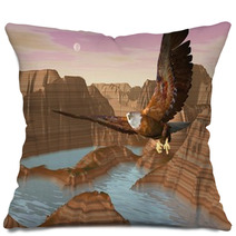 Eagle Upon Canyons - 3D Render Pillows 54544583