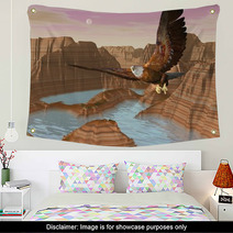 Eagle Upon Canyons - 3D Render Wall Art 54544583