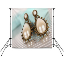 Earrings With Pearls Backdrops 56882359