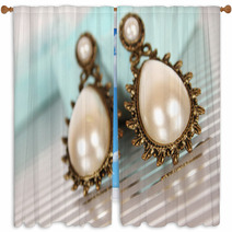 Earrings With Pearls Window Curtains 56882359