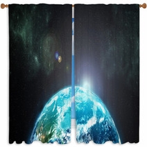 Earth From Outer Space Window Curtains 64180063
