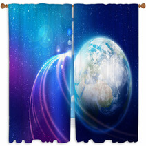 Earth Planet Window Curtains 63403933