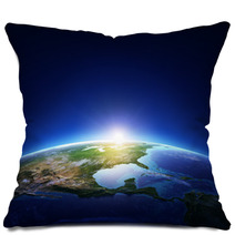 Earth Sunrise North America With Light Clouds Pillows 52941997