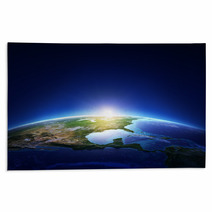 Earth Sunrise North America With Light Clouds Rugs 52941997