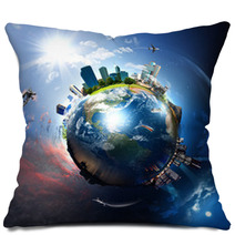 Earth With The Different Elements Pillows 33442661