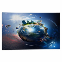 Earth With The Different Elements Rugs 33442661