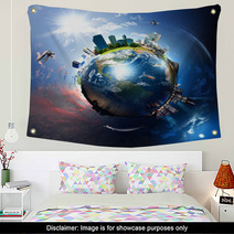 Earth With The Different Elements Wall Art 33442661