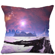 Earthquake Chasm On Alien Ice Planet Pillows 26231403