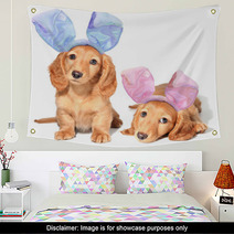 Easter Bunny Puppies Wall Art 38881325