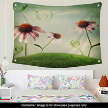 Echinacea Flowers In Fantasy Landscape Wall Art 57710639