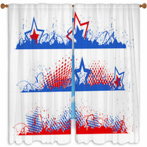 Edge Border - Patriotic USA Theme Vector Window Curtains 56275962