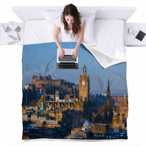 Edinburgh Morning Skyline Blankets 64902622
