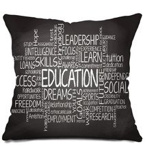Education Related Tag Cloud Illustration Pillows 61216040