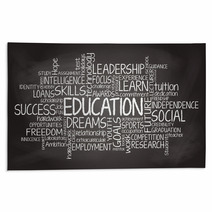 Education Related Tag Cloud Illustration Rugs 61216040