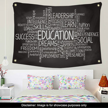 Education Related Tag Cloud Illustration Wall Art 61216040