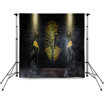 Egyptian Asbstract Background Goddess Of Egypt Bastet Abstract Neon Bokeh Background Rays Backdrops 227535381