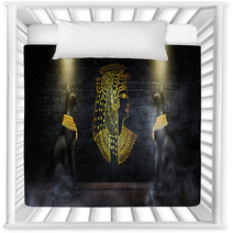 Egyptian Asbstract Background Goddess Of Egypt Bastet Abstract Neon Bokeh Background Rays Nursery Decor 227535381