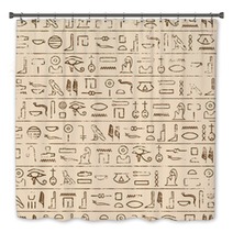 Egyptian Hieroglyphics Background Bath Decor 68845571