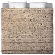 Egyptian Hieroglyphs Stone Background Bedding 70831160