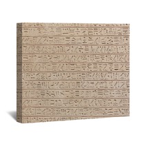 Egyptian Hieroglyphs Stone Background Wall Art 70831160