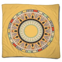 Egyptian National Antique Round Pattern Vector Blankets 60098119