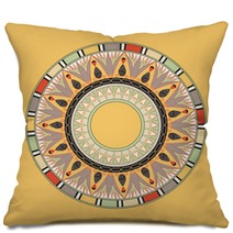 Egyptian National Antique Round Pattern Vector Pillows 60098119