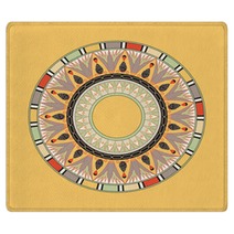Egyptian National Antique Round Pattern Vector Rugs 60098119