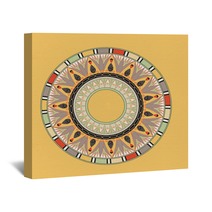 Egyptian National Antique Round Pattern Vector Wall Art 60098119