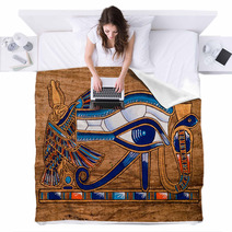 Egyptian Papyrus Horus Eye Blankets 5999467