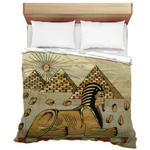 Egyptian Papyrus With Scene Of The Sphinx Bedding 5874080