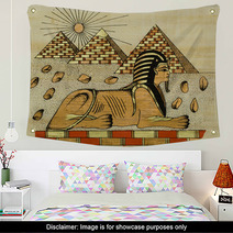 Egyptian Papyrus With Scene Of The Sphinx Wall Art 5874080