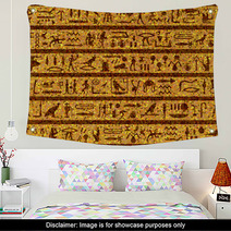 Egyptian Seamless Hieroglyphs Pattern Wall Art 31847994