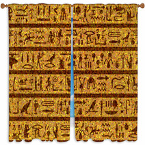 Egyptian Seamless Hieroglyphs Pattern Window Curtains 31847994