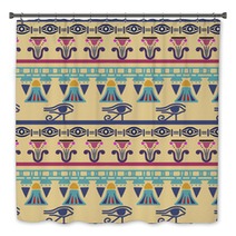 Egyptian Vintage Ethnic Seamless Pattern Bath Decor 114113341