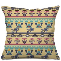 Egyptian Vintage Ethnic Seamless Pattern Pillows 114113341
