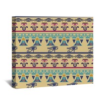 Egyptian Vintage Ethnic Seamless Pattern Wall Art 114113341