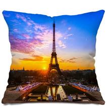 Eiffel Tower At Sunrise, Paris. Pillows 58384860