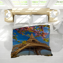 Eiffel Tower During Spring Time In Paris, France Bedding 64515613