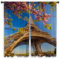 Eiffel Tower During Spring Time In Paris, France Window Curtains 64515613