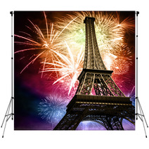 Eiffel With Fireworks Backdrops 27777432