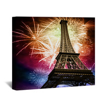 Eiffel With Fireworks Wall Art 27777432