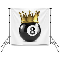 Eight Ball With Gold Crown Backdrops 46927007