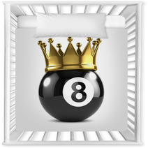 Eight Ball With Gold Crown Nursery Decor 46927007