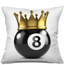 Eight Ball With Gold Crown Pillows 46927007