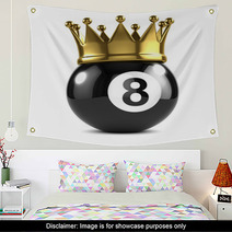 Eight Ball With Gold Crown Wall Art 46927007