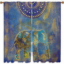Elefant Collage Window Curtains 6366606