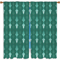 Elegant Teal Pattern Window Curtains 50899388