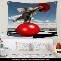 Elephant Balancing On Ball Wall Art 25310435