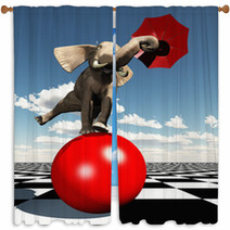 Elephant Balancing On Ball Window Curtains 25310435