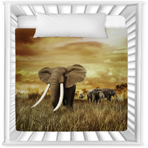 Elephants At Sunset Nursery Decor 58462231